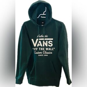 Authentic Vans “off the wall” dark green pullover hoody